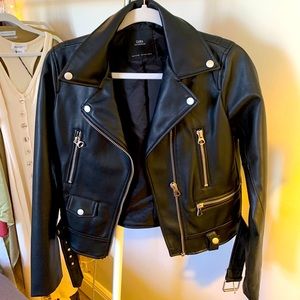 Zara faux leather biker jacket